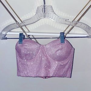 BABYBOO Pink- shimmer corset top XS